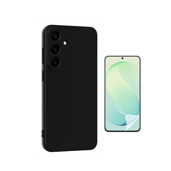 Kit Película Protectora de Hydrogel Frente + Capa Proteção Silicone GIFT4ME Para Samsung Galaxy S26 FE - Preto