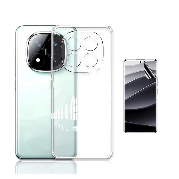 Kit Capa Traseira Super Proteção + Película de Hydrogel Frente Transparente Gift4Me Para Xiaomi Redmi Note 14 Pro + Plus - Transparente