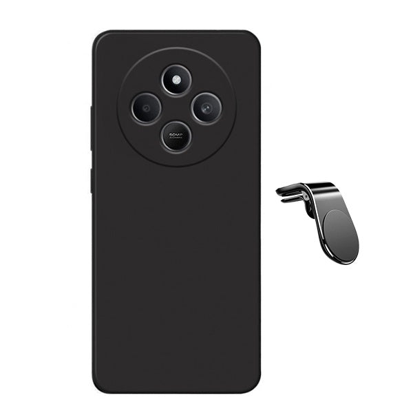 Kit Suporte de Carro Magnético L + Capa Proteção Silicone Gift4Me Para Xiaomi Redmi A4 - Preto