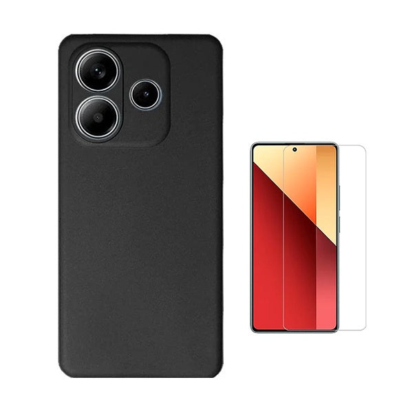 Kit Vidro Temperado Cleargorilasglass + Capa Proteção Silicone Gift4Me Para Xiaomi Redmi Note 14 4G - Preto