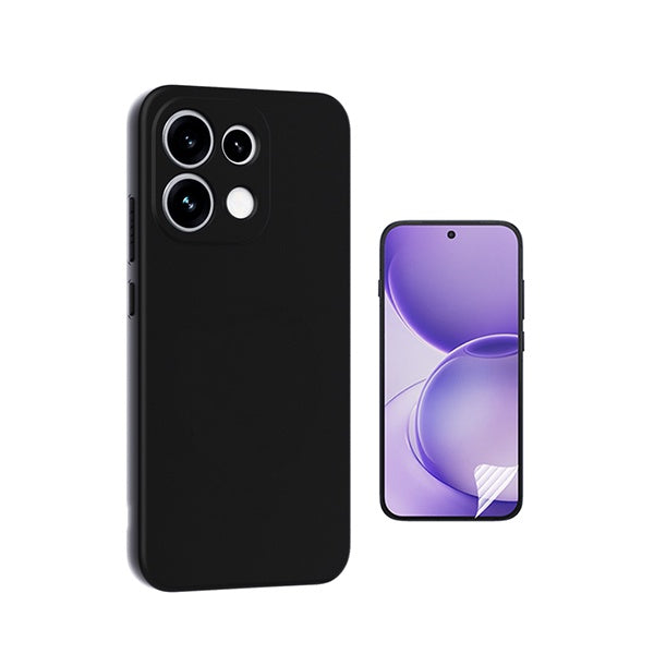Kit Película Protectora de Hydrogel Frente + Capa Proteção Silicone GIFT4ME Para Oppo Reno16 F 5G - Preto