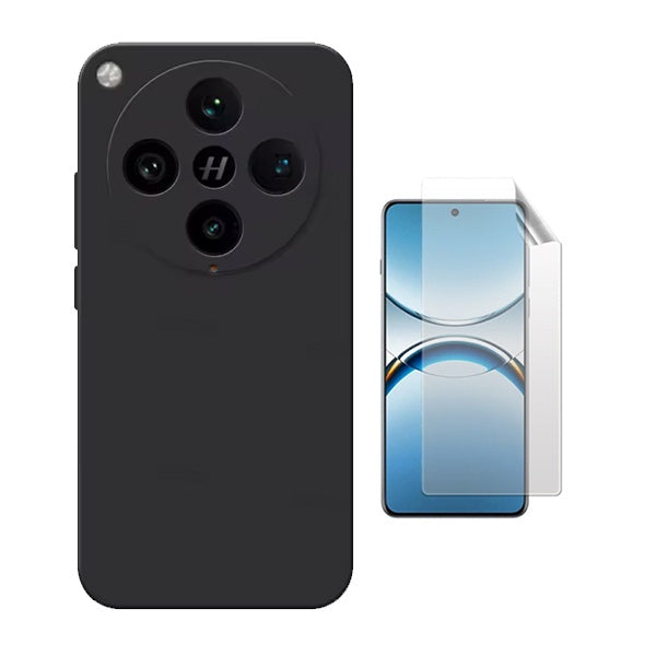 Kit Película Protectora de Hydrogel Frente + Capa Proteção Silicone Gift4Me Para Oppo Find X8 Pro - Preto