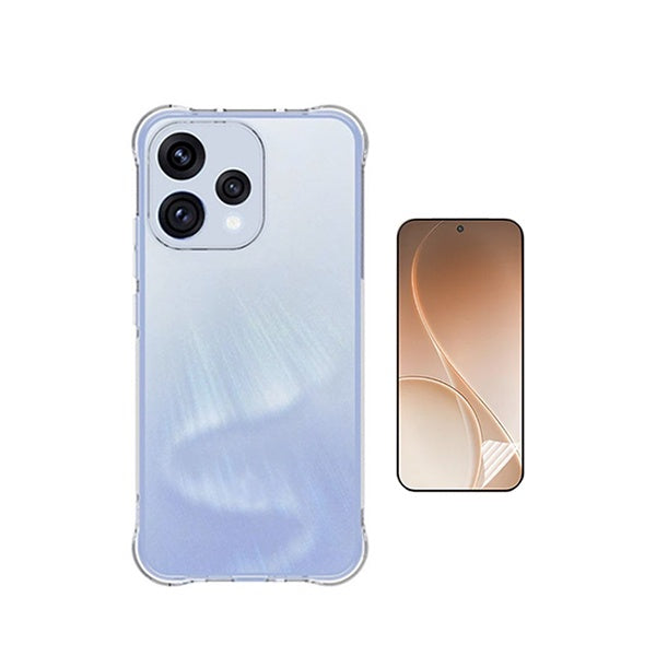 Kit Capa Traseira Super Proteção + Película de Hydrogel Frente Transparente GIFT4ME Para Oppo Reno15 - Transparente