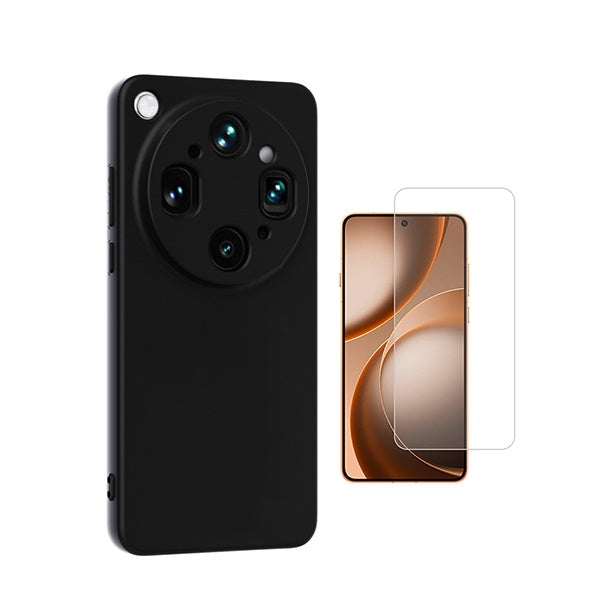 Kit Vidro Temperado Cleargorilasglass + Capa Proteção Silicone GIFT4ME Para Oppo Find X9 Ultra - Preto