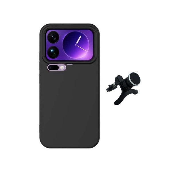 Kit Suporte Magnético Com Pernas + Capa Proteção Silicone GIFT4ME Para Xiaomi 17 Pro 5G - Preto