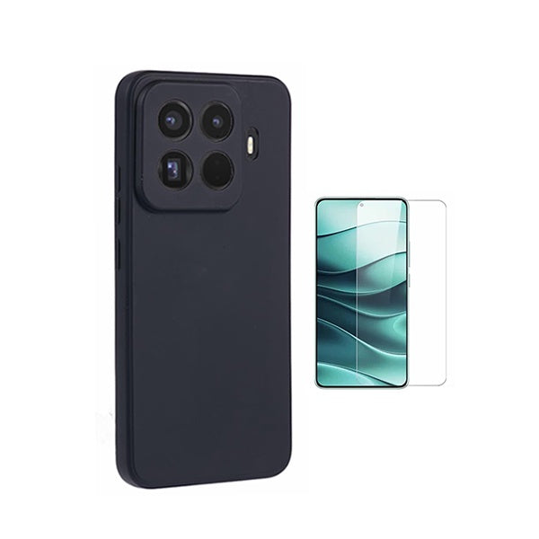 Kit Vidro Temperado Cleargorilasglass + Capa Proteção Silicone GIFT4ME Para Xiaomi 15T Pro 5G - Preto