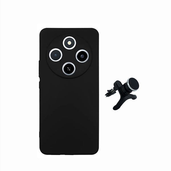 Kit Suporte Magnético Com Pernas + Capa Proteção Silicone GIFT4ME Para Xiaomi Redmi 17C 4G - Preto