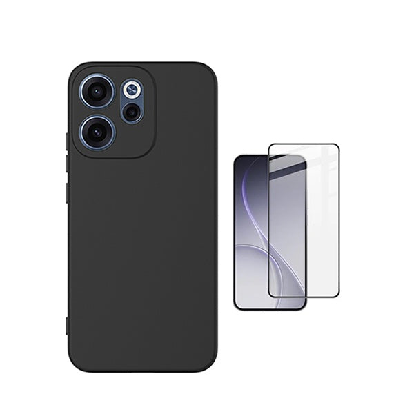 Kit Película de Vidro Temperado Gorilasglass + Capa Proteção Silicone GIFT4ME Para Oppo Reno15 FS - Preto