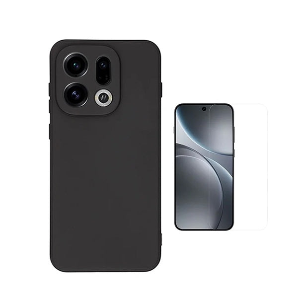 Kit Vidro Temperado Cleargorilasglass + Capa Proteção Silicone GIFT4ME Para Oppo Find X9 - Preto