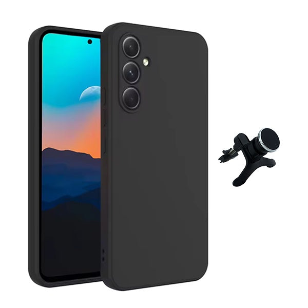 Kit Suporte Magnético Com Pernas + Capa Proteção Silicone Gift4Me Para Samsung Galaxy A56 5G - Preto
