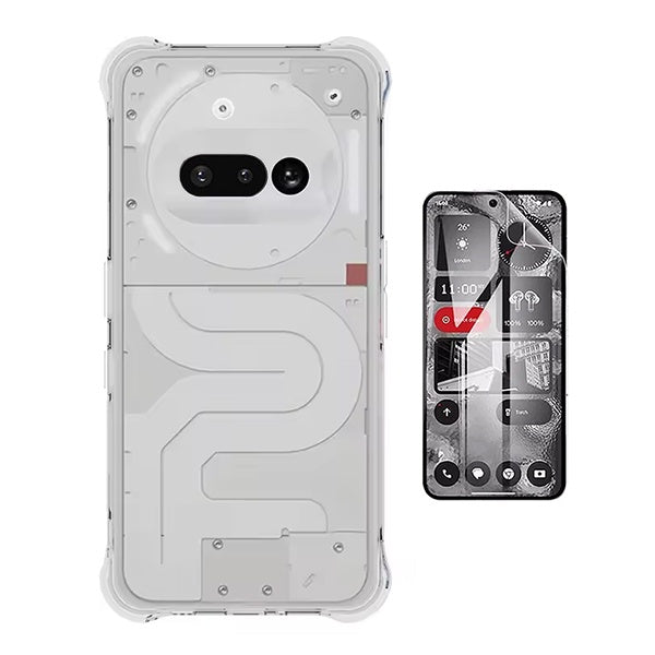 Kit Capa Traseira Super Proteção + Película de Hydrogel Frente Transparente GIFT4ME Para Nothing Phone (3a) - Transparente