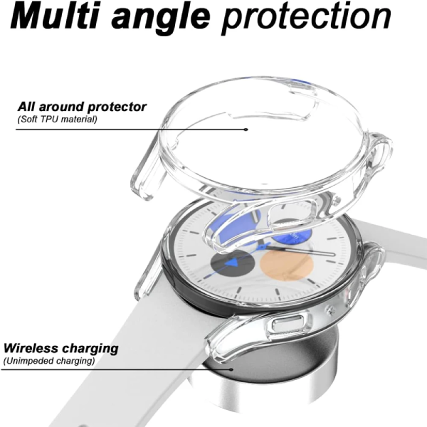 Capa Proteção Total GIFT4ME Para Samsung Galaxy Watch8 - 44mm Bluetooth + 4G - Transparente