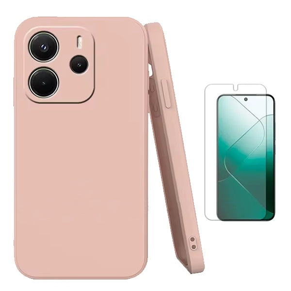 Kit Película Protectora de Hydrogel Frente + Capa Proteção Silicone GIFT4ME Para Xiaomi Redmi Note 14 5G - Rosa