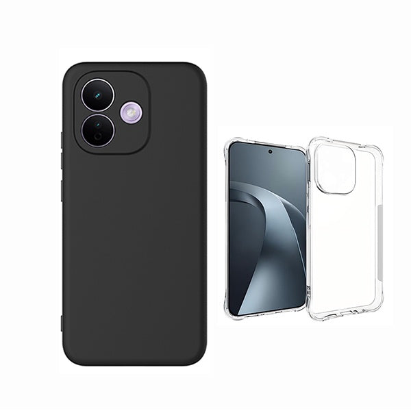 Kit Capa Proteção Silicone + Super Proteção GIFT4ME Para Xiaomi Redmi Note 17 Pro 5G - Preto / Transparente