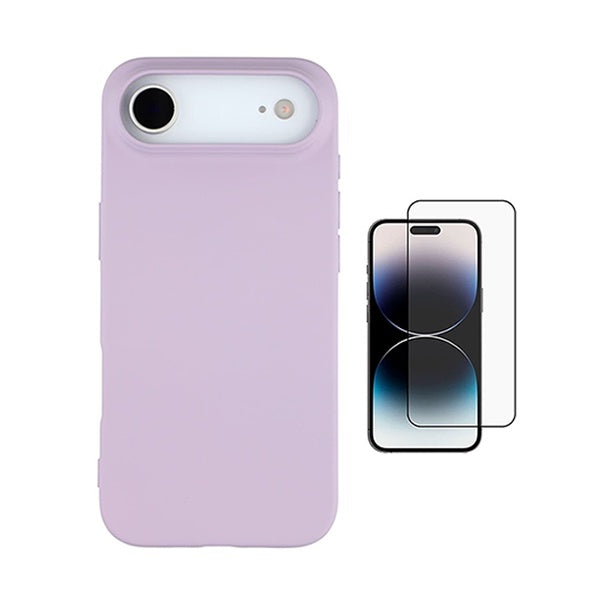 Kit Película de Vidro Temperado Gorilasglass + Capa Proteção Silicone GIFT4ME Para Apple iPhone 17 Air - Roxo