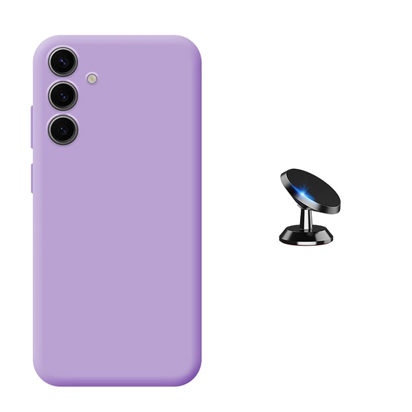 Kit Suporte Magnético + Capa Proteção Silicone Gift4Me Para Samsung Galaxy A36 5G - Roxo