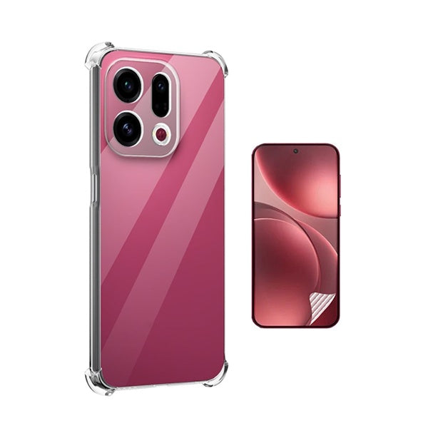 Kit Capa Traseira Super Proteção + Película de Hydrogel Frente Transparente GIFT4ME Para Oppo Find X9 - Transparente