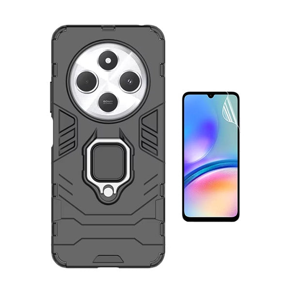 Kit Película Protectora de Hydrogel Frente + Capa de Proteção Militar Magnética Gift4Me Para Xiaomi Redmi 14C 5G - Preto