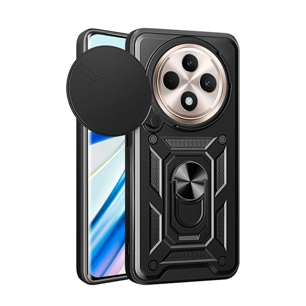 Capa de Proteção Militar Magnética Janela Deslizante Gift4Me Para Oppo Reno12 FS 5G - Preto