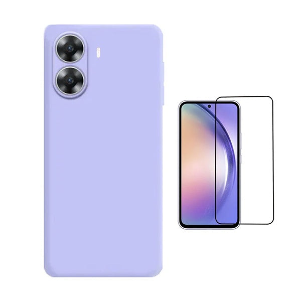 Kit Película de Vidro Temperado Gorilasglass + Capa Proteção Silicone GIFT4ME Para Xiaomi Poco X7 Pro - Roxo