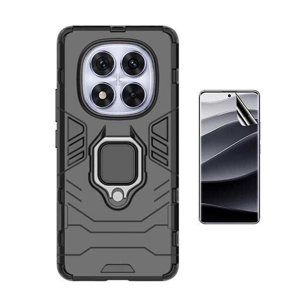 Kit Película Protectora de Hydrogel Frente + Capa de Proteção Militar Magnética Gift4Me Para Xiaomi Redmi Note 14 Pro - Preto