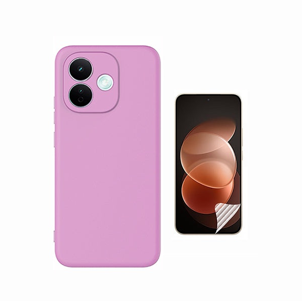 Kit Película Protectora de Hydrogel Frente + Capa Proteção Silicone GIFT4ME Para Xiaomi Redmi Note 17 Pro 5G - Rosa