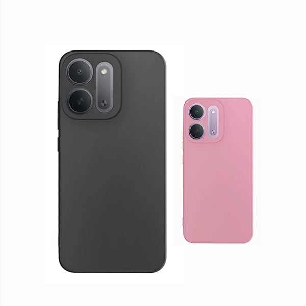 Kit 2x Capa Proteção Silicone GIFT4ME Para Xiaomi Redmi 17C 5G - Preto / Rosa