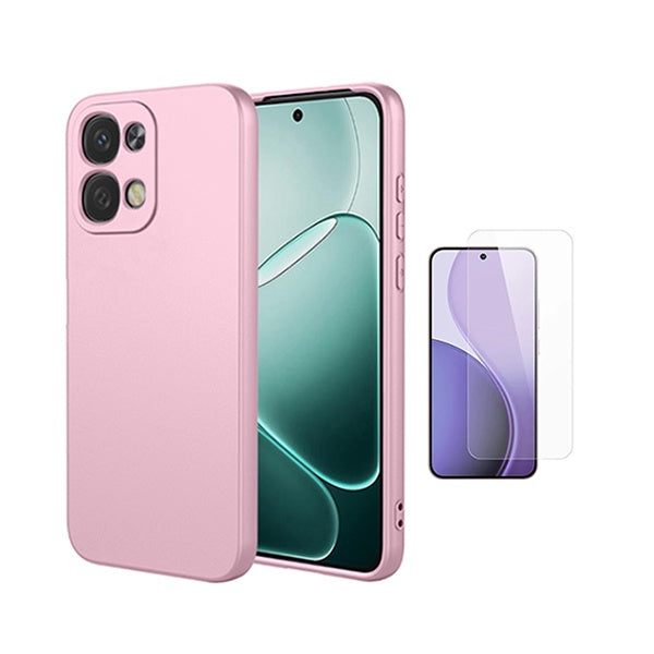 Kit Vidro Temperado Cleargorilasglass + Capa Proteção Silicone GIFT4ME Para Oppo A6 Pro - Rosa