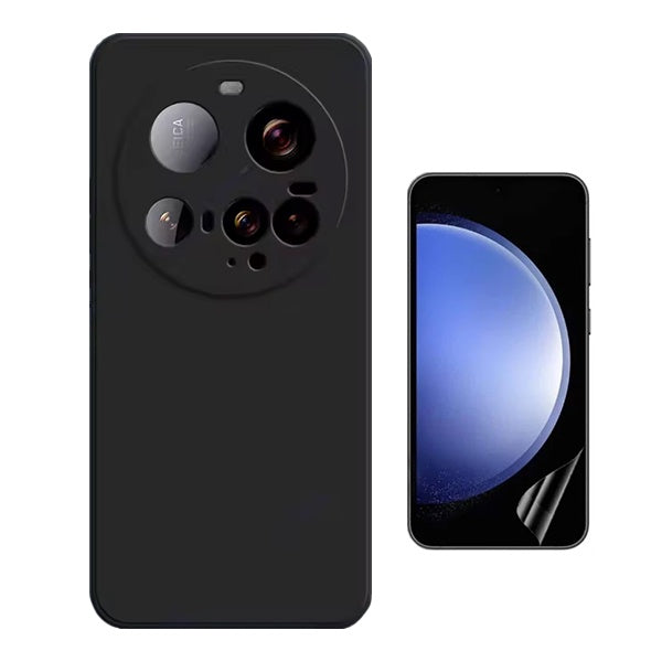 Kit Película Protectora de Hydrogel Frente + Capa Proteção Silicone GIFT4ME Para Xiaomi 15 Ultra - Preto