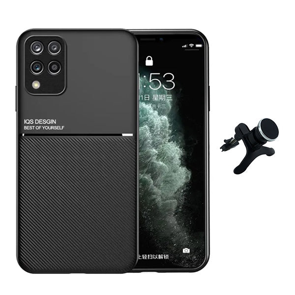 Kit Capa Traseira Magnética Anti Choque + Suporte Magnético Com Pernas GIFT4ME Para Samsung M33 5G - Preto