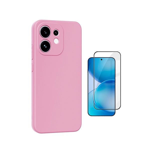 Kit Película de Vidro Temperado Gorilasglass + Capa Proteção Silicone GIFT4ME Para Oppo Reno16 - Rosa