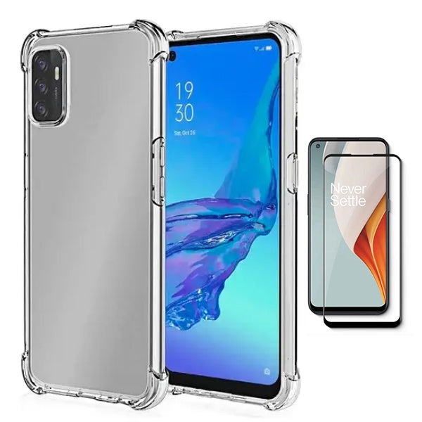 Kit Capa Super Proteção + Película de Vidro Temperado Gorilasglass Gift4Me Para Oppo A33 (2020) - Transparente
