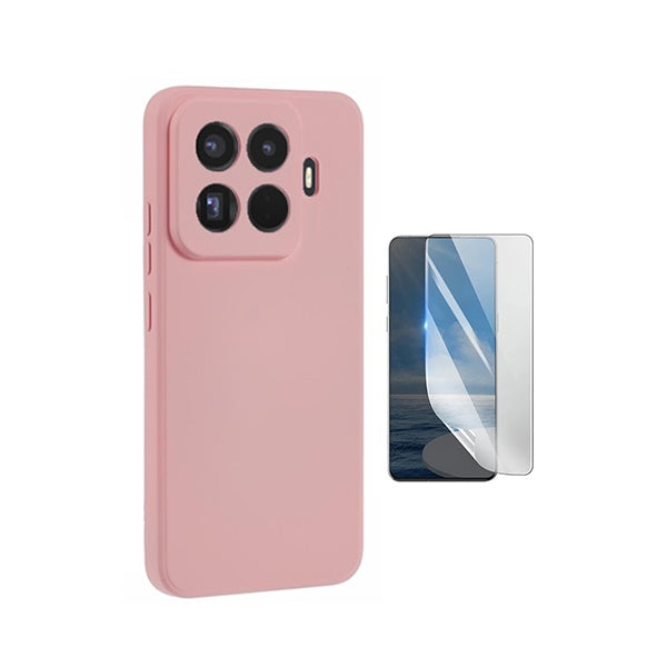 Kit Película Protectora de Hydrogel Frente + Capa Proteção Silicone GIFT4ME Para Xiaomi 15T Pro 5G - Rosa