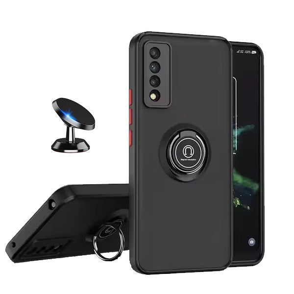 Kit Capa Anti-Impacto Clear com Anel + Suporte de carro GIFT4ME Para Samsung Galaxy A50s - Transparente/Preto