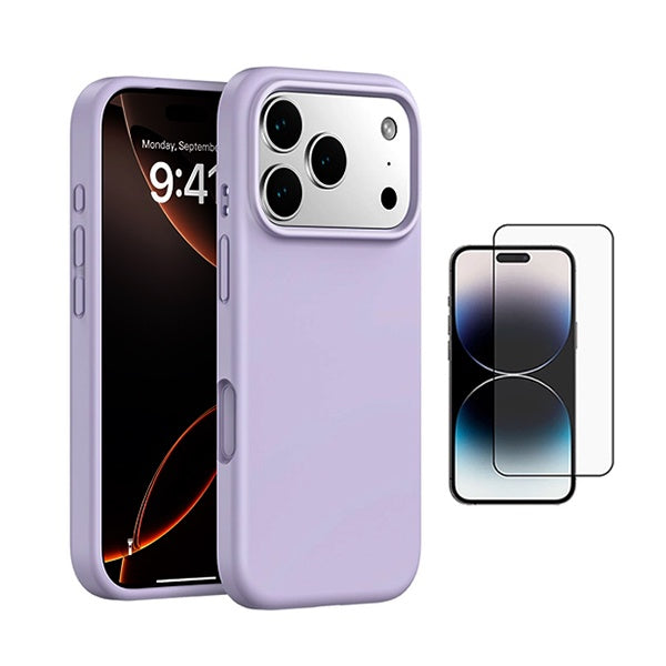Kit Película de Vidro Temperado Gorilasglass + Capa Proteção Silicone GIFT4ME Para Apple iPhone 18 Pro Max - Roxo