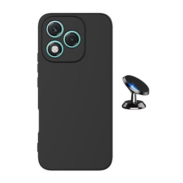 Kit Suporte Magnético + Capa Proteção Silicone GIFT4ME Para Honor 400 Lite - Preto