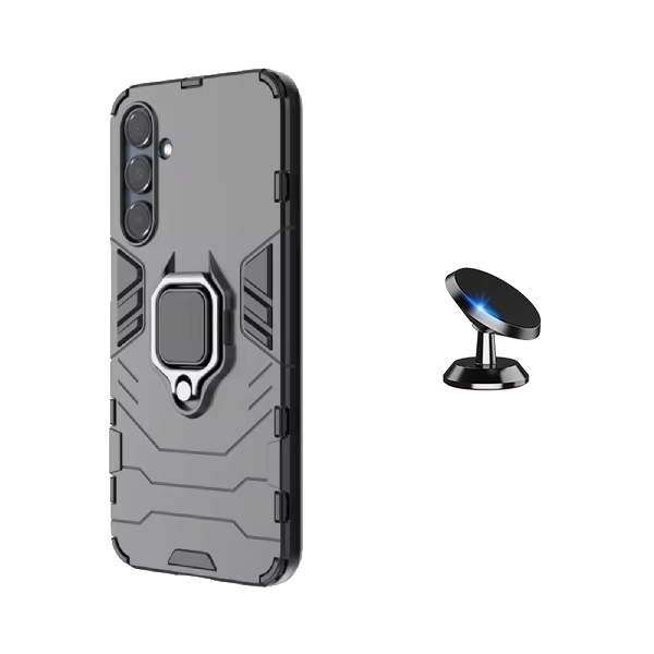 Kit Suporte Magnético + Capa de Proteção Militar Magnética GIFT4ME Para Samsung Galaxy A56 5G - Preto