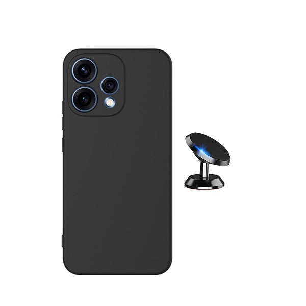 Kit Suporte Magnético + Capa Proteção Silicone GIFT4ME Para Oppo Reno15 - Preto