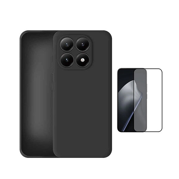 Kit Película de Vidro Temperado Gorilasglass + Capa Proteção Silicone GIFT4ME Para Xiaomi 17 5G - Preto