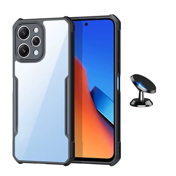 Kit Capa Traseira Fumê Rígida + Suporte Magnético GIFT4ME Para Apple iPhone 13 Pro Max - Preto