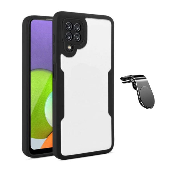 Kit Capa 360° Proteção Frente e Verso + Suporte Magnético L Gift4Me Para Samsung Galaxy M53 - Preto
