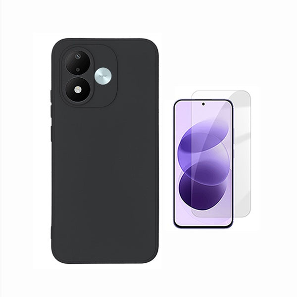 Kit Vidro Temperado Cleargorilasglass + Capa Proteção Silicone GIFT4ME Para Xiaomi Redmi Note 17 4G - Preto