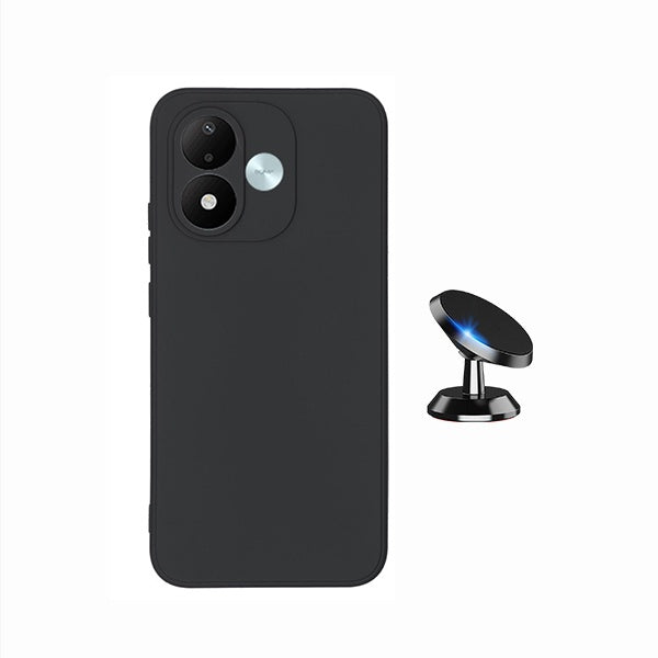 Kit Suporte Magnético + Capa Proteção Silicone GIFT4ME Para Xiaomi Redmi Note 17 4G - Preto