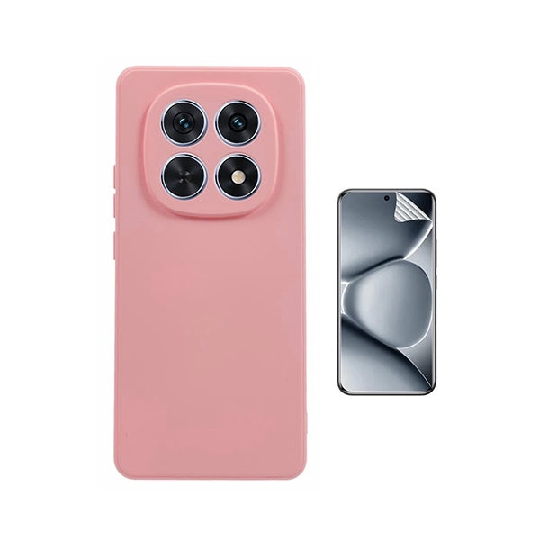 Kit Película Protectora de Hydrogel Frente + Capa Proteção Silicone GIFT4ME Para Xiaomi Redmi Note 15 5G - Rosa