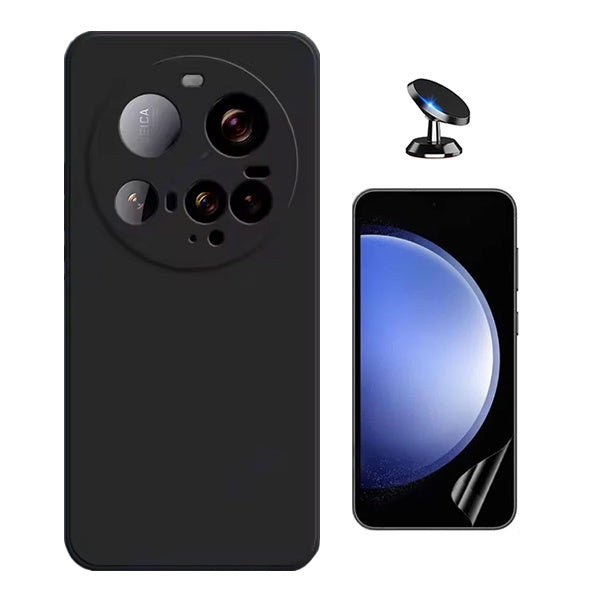 Kit Película Protectora de Hydrogel Frente + Capa Proteção Silicone + Suporte Magnético GIFT4ME Para Xiaomi 15 Ultra - Preto