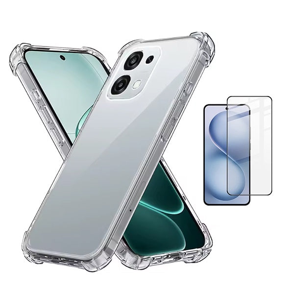 Kit Capa Super Proteção + Película de Vidro Temperado Gorilasglass GIFT4ME Para Oppo A6 Pro 4G - Transparente