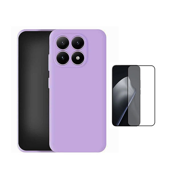 Kit Película de Vidro Temperado Gorilasglass + Capa Proteção Silicone GIFT4ME Para Xiaomi 17 5G - Roxo