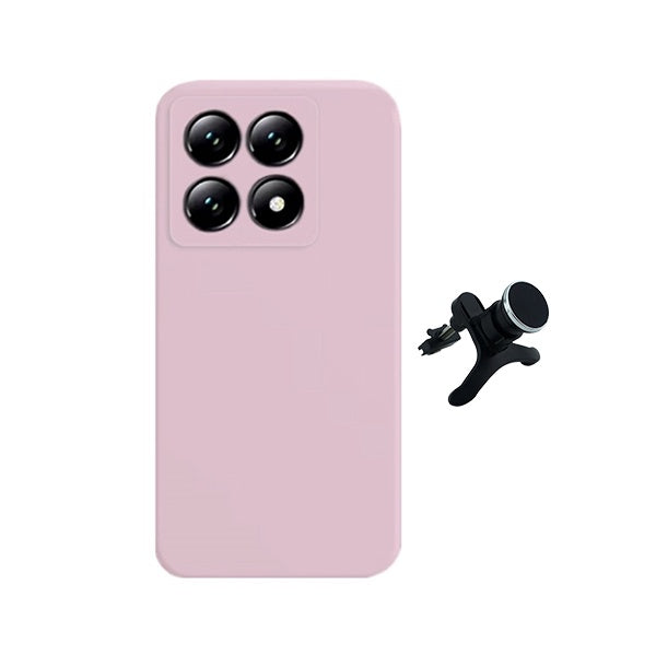 Kit Suporte Magnético Com Pernas + Capa Proteção Silicone GIFT4ME Para Xiaomi 15T 5G - Rosa