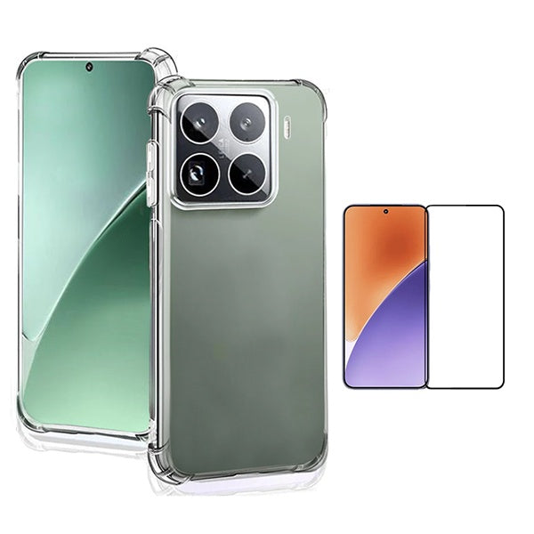 Kit Capa Super Proteção + Película de Vidro Temperado Gorilasglass Gift4Me Para Xiaomi 15 Pro - Transparente