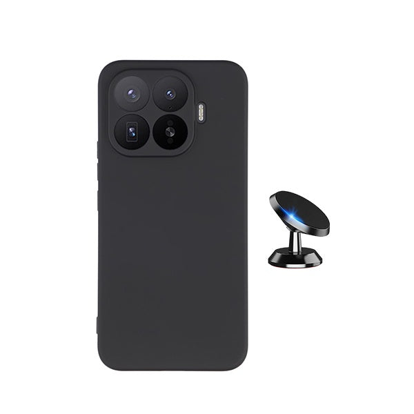 Kit Suporte Magnético + Capa Proteção Silicone GIFT4ME Para Xiaomi 17T Pro 5G - Preto